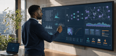 Data scientist analysant des données, un modèle prédictif et une carte urbaine