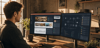 Développeur créant une application web avec une architecture backend Laravel