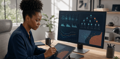 Data scientist entraînant et évaluant un modèle de machine learning