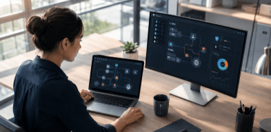 Experte analysant la sécurité d’une application web lors d’un test d’intrusion
