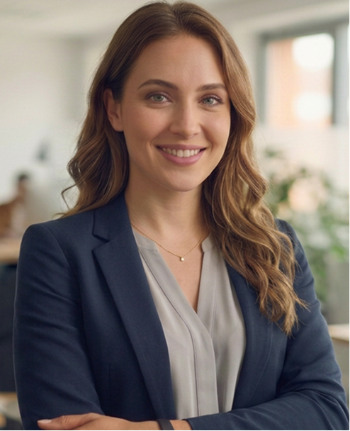 young women smiling and looking forward to user